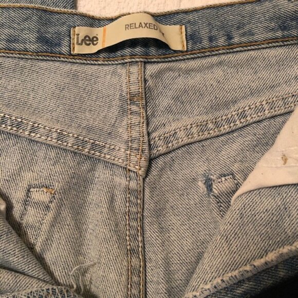 Lee Jeans Blue Denim Relaxed Fit Straight Leg Light Distressed Men's W 36 L 32 - Picture 7 of 12